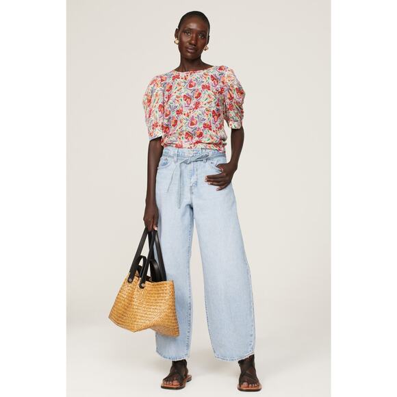 NWT BA&SH Ameal Floral Crop Puffy Sleeve Top Size 1 (Small) - Picture 5 of 6